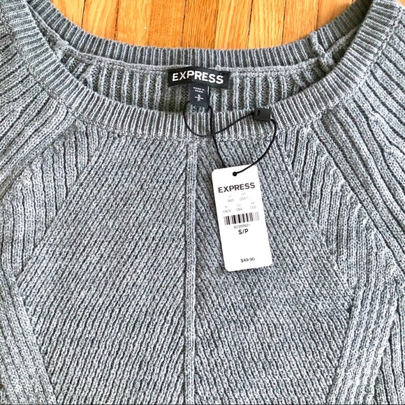 Grey ribbed cropped sweater - S - Picture 2 of 5